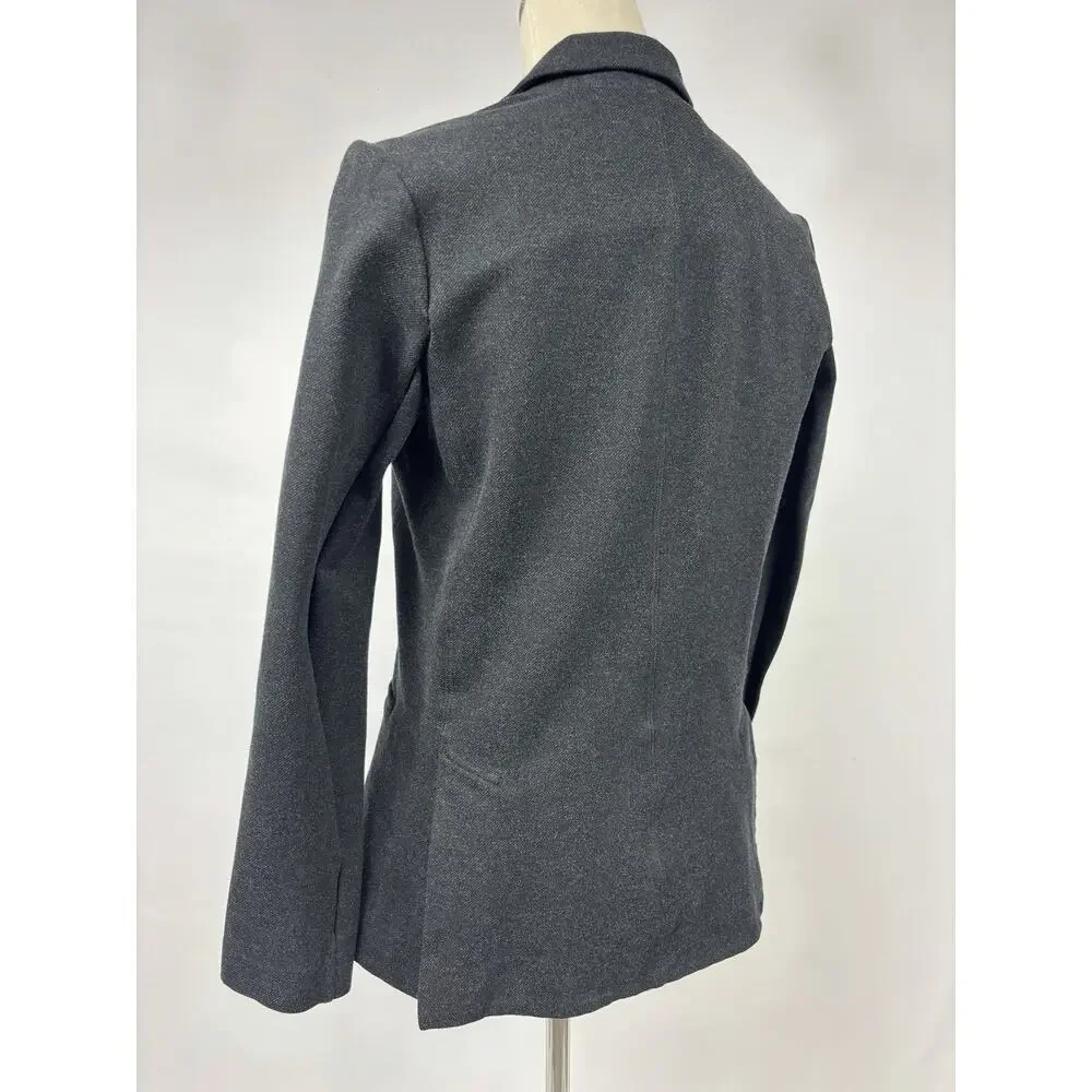 Athleta Venice Blazer Dark Heather Grey 8 Stretch Single Breasted